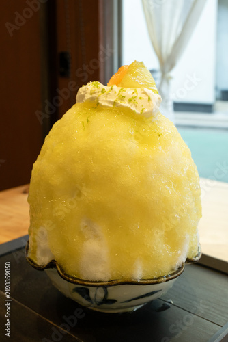 Naklejka お茶と果物 扇屋 「チャイ香るメロン」かき氷