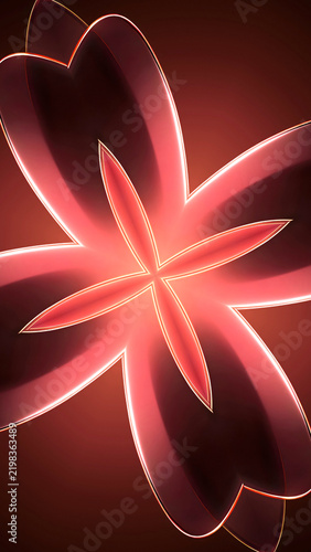 Abstract Glowing Petals Digital Art Background.
