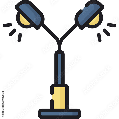 Urban street light lamp illustration