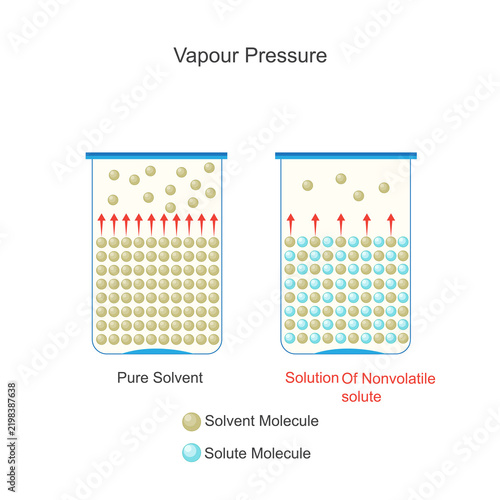 Fotografía Vapour pressure of pure solvent and solution of non volatile solute
