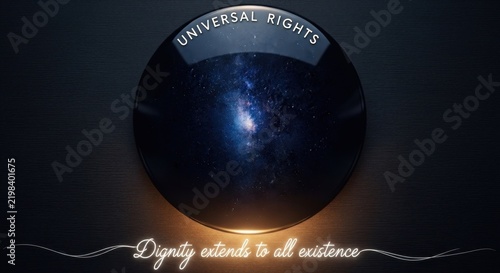 Universal Rights Sphere With Galaxy Reflection v2 6x Gigapixel