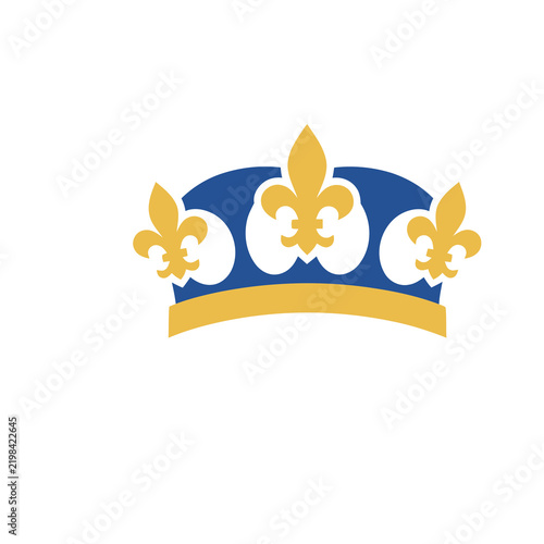 Quadro su tela Crown with fleur de lis