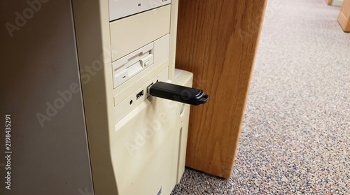 Removable Media Risk, A Plain USB Stick Left In A Public Computer Front Port