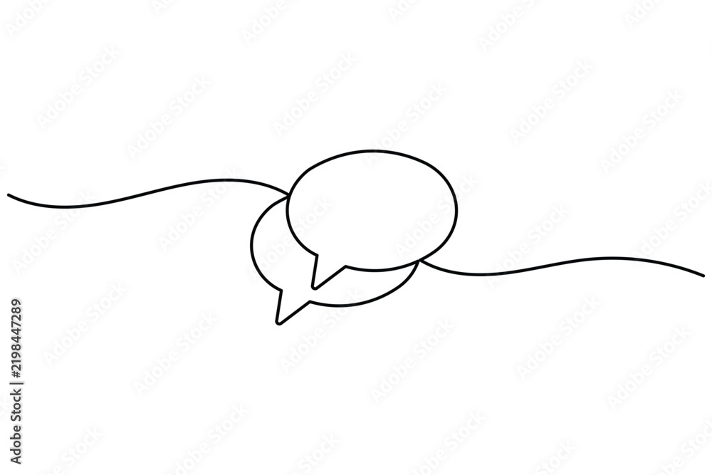 Obraz premium Speech bubble line art editable stroke dialogue design