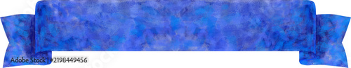 Fotografie Watercolor ultramarine ribbon. Hand-drawn illustration