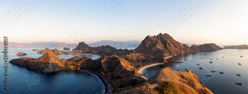 panoramic view of Padar island in Komodo islands, Flores, Indonesia. Aerial view
