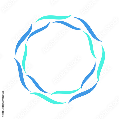 Abstract Blue Wave Circle Frame