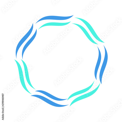 Abstract Blue Wave Circle Frame