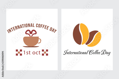 Print International Coffee Day Typography and Coffee Cup Design