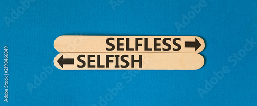 Canvastavla Selfless instead selfish words symbol