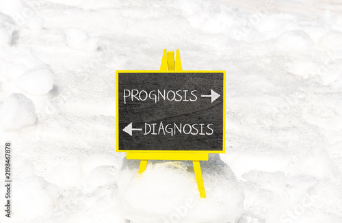 Принти на полотні Prognosis vs diagnosis words symbol