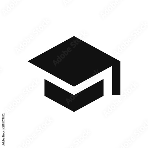 Black graduation cap icon representing academic achievement with graduation
