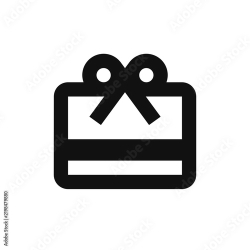 Gift box icon with decorative bow for celebration birthday surprise