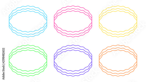 Zigzag Oval Border Frame Isolated on Transparent Background. Modern Minimalist Ellipse Line Backdrop for Certificate, Card Design, and Label. Vector Illustration