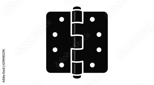Принти на полотні Black door hinge with visible screw holes is a solid silhouette
