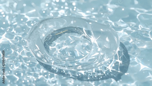 Clear Water Ring Floats in Sparkling Water During Daytime