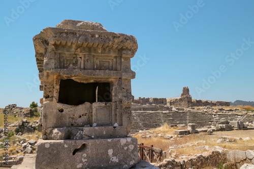 The ancient city of Xanthos located in the upper city of Fethiye, Turkey