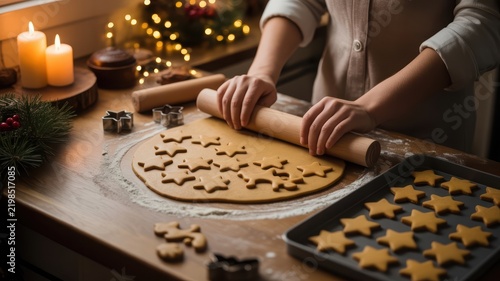 Person Baking Gingerbread in a Kitchen