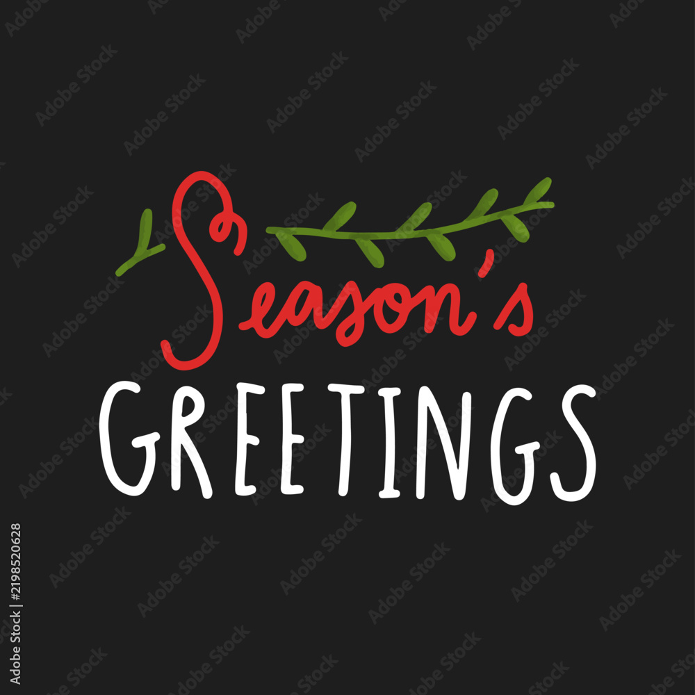 Obraz premium Colorful season's greetings typography vector
