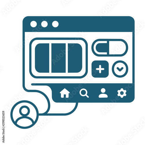 Web Application User Interface and Dashboard Vector Icon