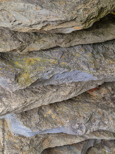 Stacked natural slate stone slabs