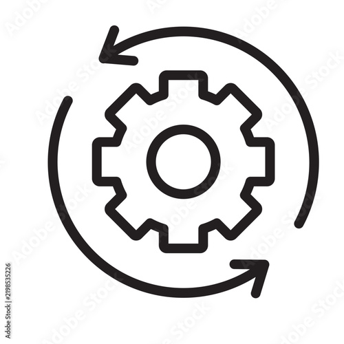 Change Management – Business Change Management and Transformation Line Icon
