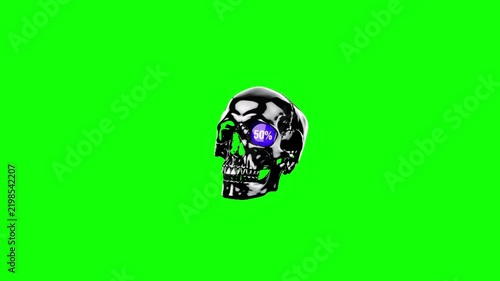 Halloween Sale Green Screen 3D Skull 50 Percent Off Spooky Discount Video Overlay