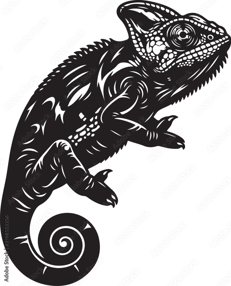 Obraz premium Iguana Vector Illustration on White Background, Cute Cartoon Lizard Reptile Character Design for Wildlife, Nature, Logo, Mascot, Sticker, Tattoo and Creative Projects