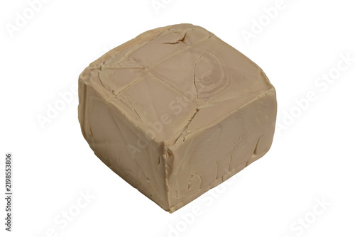 Fresh yeast cube block for baking fermentation culinary ingredient photography