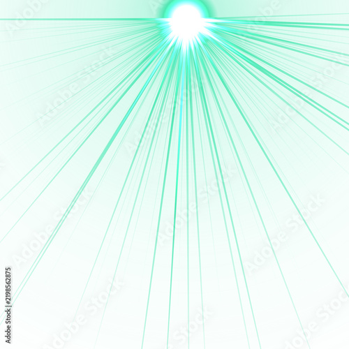 Принти на полотні Abstract seafoam green background, with a glowing, white sunburst lens, flare ef
