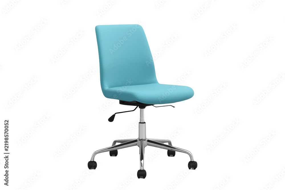Fototapeta premium Soft blue ergonomic desk chair with wheels cutout