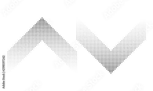 Up Down Linear Halftone Dot Chevrons