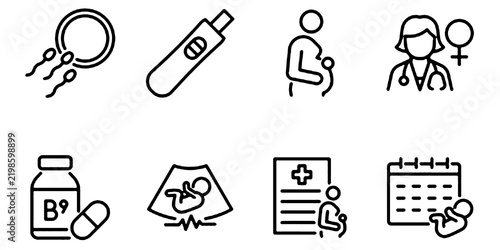 Obraz na płótnie Prenatal fertility icon set