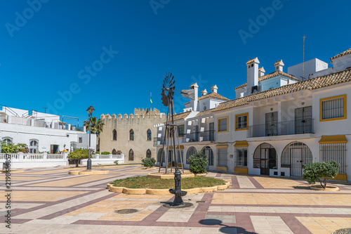 Buildings in Plaza del Molino, Chipiona, Spain