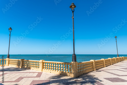 Sea view from promenade in Chipiona, Spain