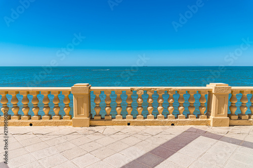 Sea view from promenade in Chipiona, Spain
