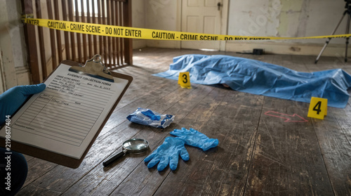 Crime Scene Investigation Evidence Collection In A Room