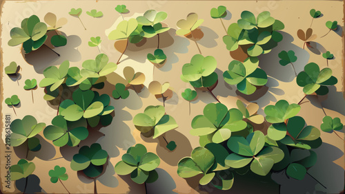 Green shamrock clover pattern seamless background layout design with st patrick s shamrock background seamless illustration wallpaper abstract decoration botanical celebration traditional