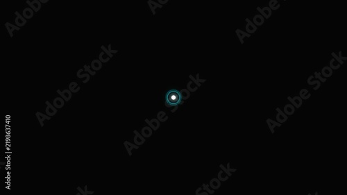 Abstract Glowing Light Particle Pulsing in Deep Dark Space.