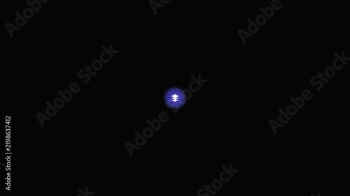 Abstract Glowing Purple Light Pulse Expanding in Dark Space.