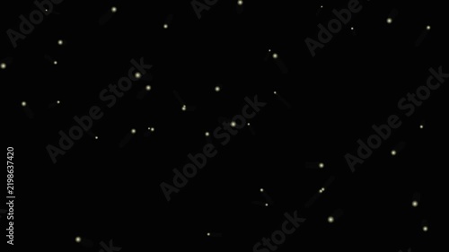 Abstract Motion Background Featuring Floating Glowing Particles in Deep Space.