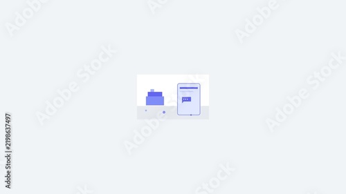 Animated 2D Motion Graphics Showing a Digital Document Being Signed and Sent.