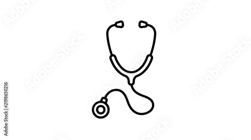 Black stethoscope icon illustration