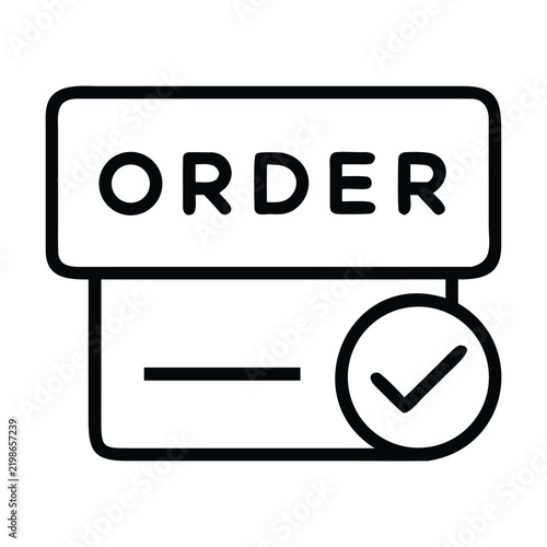 Order confirmed icon check mark successful transaction vector symbol.