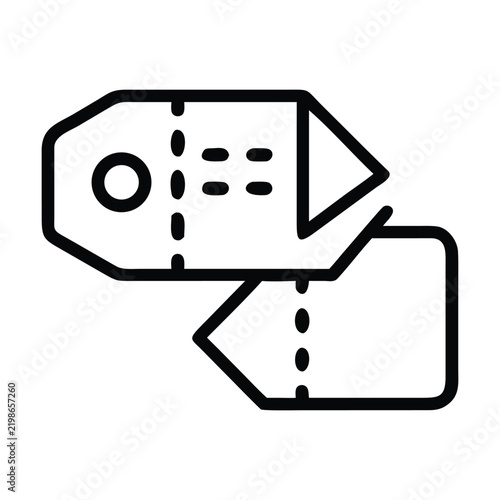 Price tag icon with two connected labels for sale and discount.