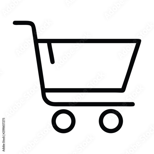 Shopping cart line icon vector illustration, concept for retail and online buying.