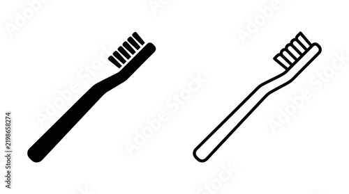 Two toothbrushes illustration with different handle designs