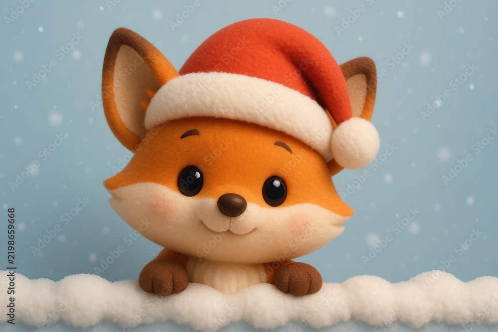 Fototapeta premium Cute festive fox wallpaper
