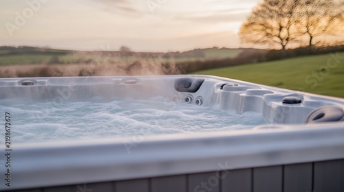 Steam from Solitary Hot Tub on Secluded Deck