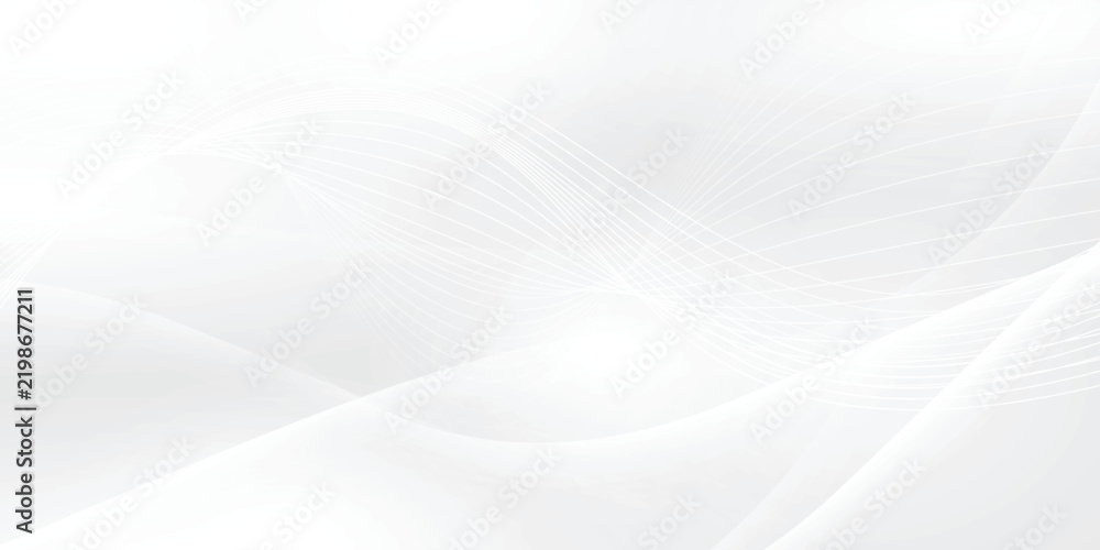 Fototapeta premium Abstract curving waves white abstract on gray background